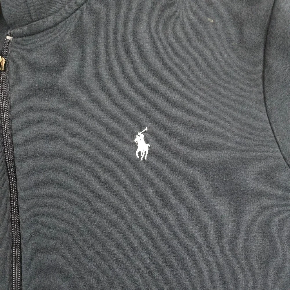 Polo Ralph Lauren Hoodie Sweatshirt Mens XL Blue Full Zip Fleece White Pony